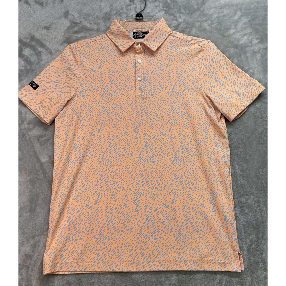Sunday Swagger Golf Polo Shirt Men Small Acid Rain Peach Performance Active Wear